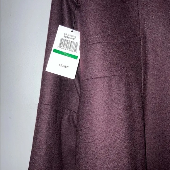 NEW London Fog Burgundy Wool Blend Coat and Scarf Women’s Large - Picture 4 of 5